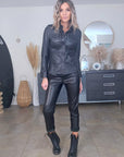 Chemise noire 100% cuir agneau