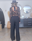 Pantalon chic noir à jambes larges - 𝐌𝐚𝐫𝐢𝐧𝐚𝟒𝟒𝐟𝐚𝐦𝐢𝐥𝐲