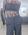 Pantalon chic noir à jambes larges - 𝐌𝐚𝐫𝐢𝐧𝐚𝟒𝟒𝐟𝐚𝐦𝐢𝐥𝐲