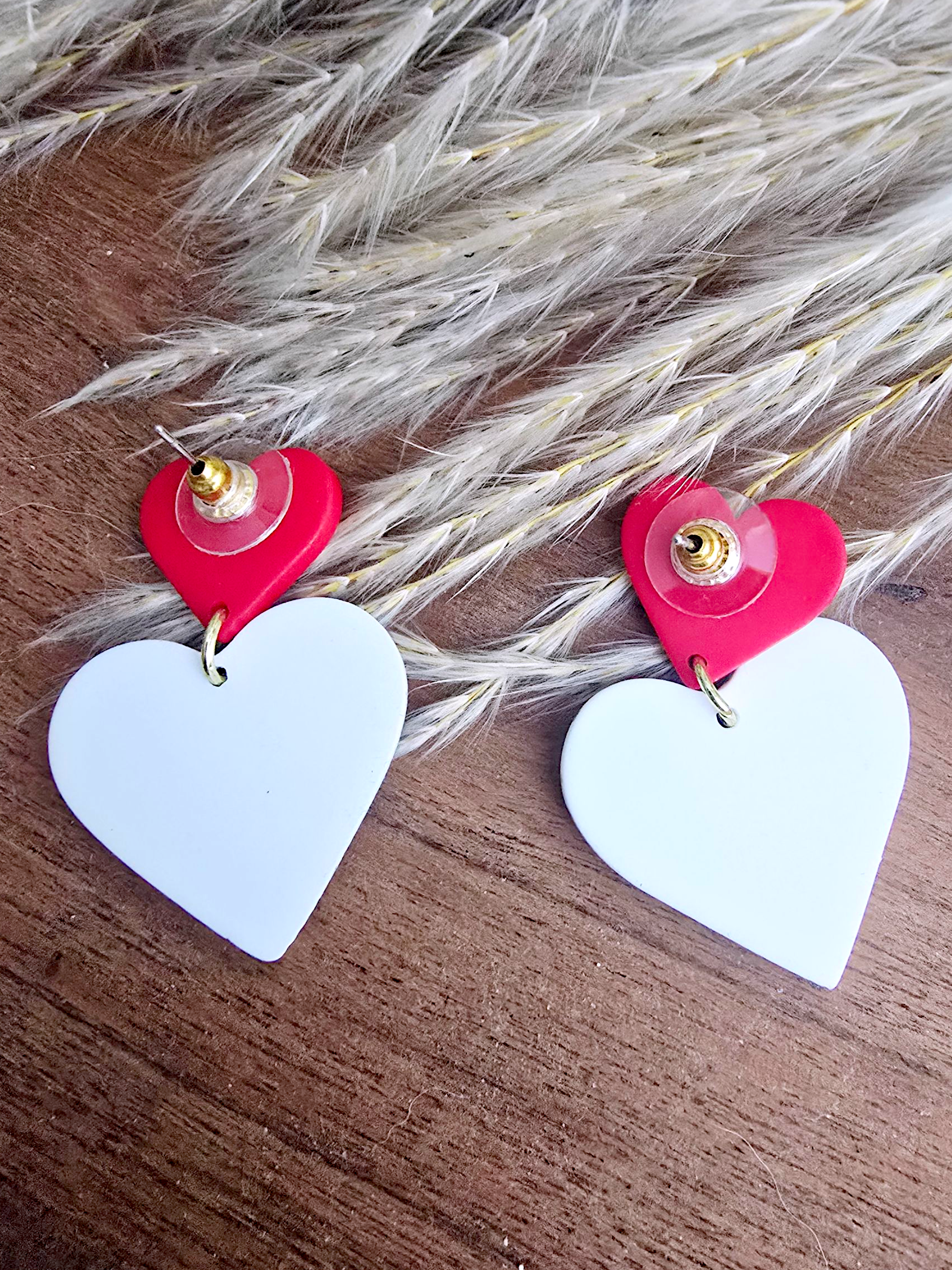 Boucles d&#39;oreilles cœur zébrée