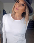Pull blanc maille fine