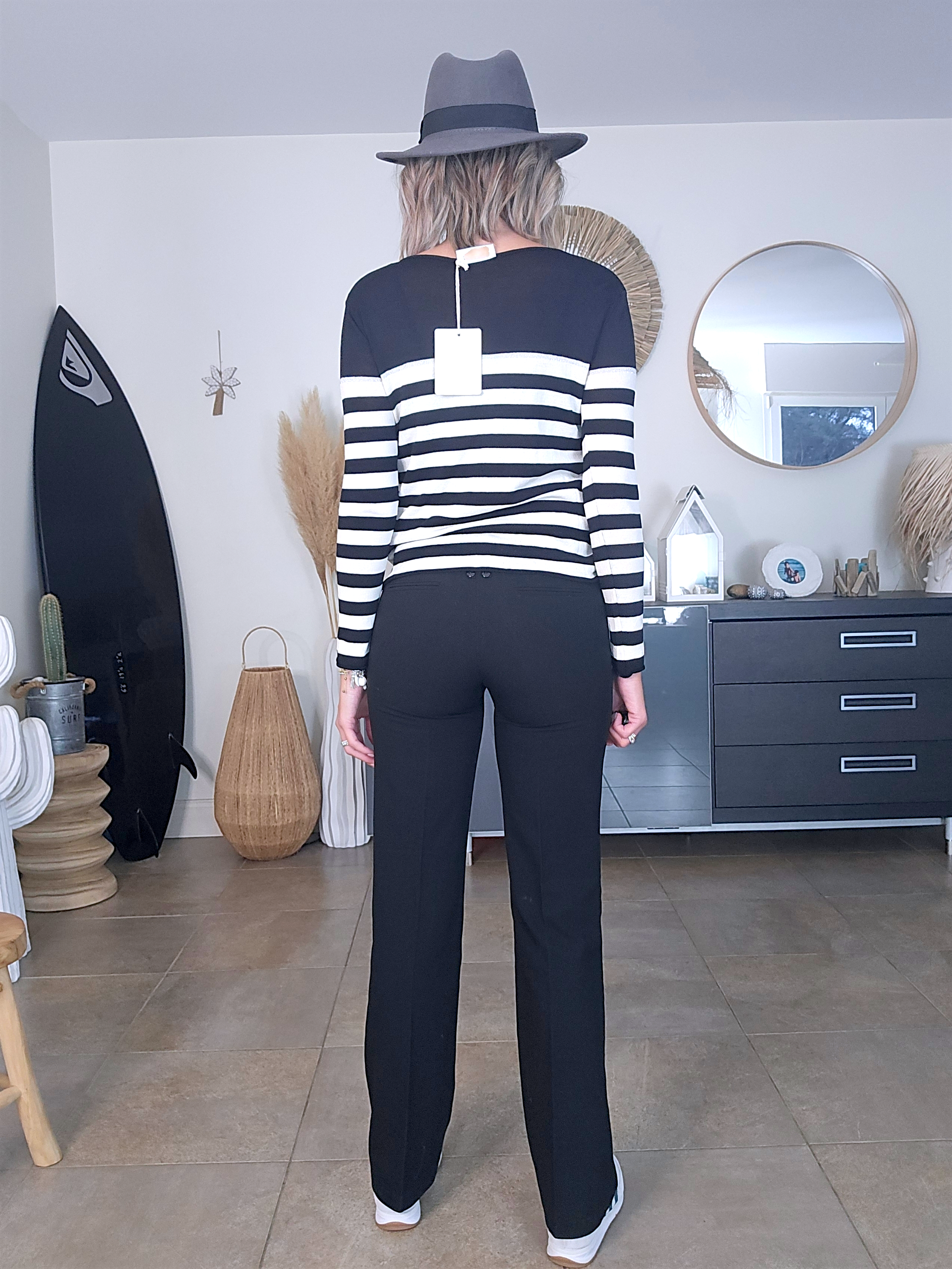 Pantalon chic noir à jambes larges