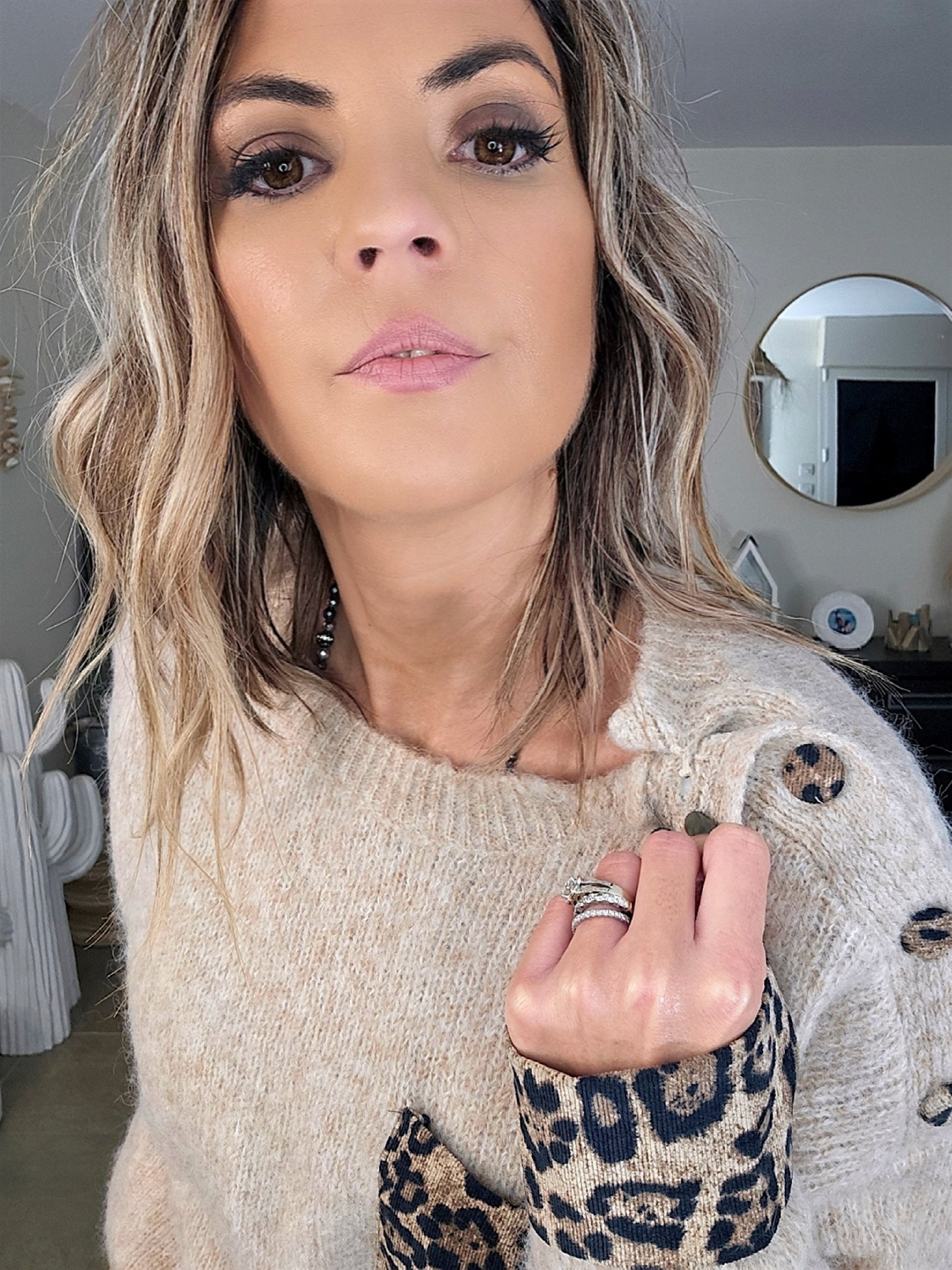 Pull beige à maille chaude