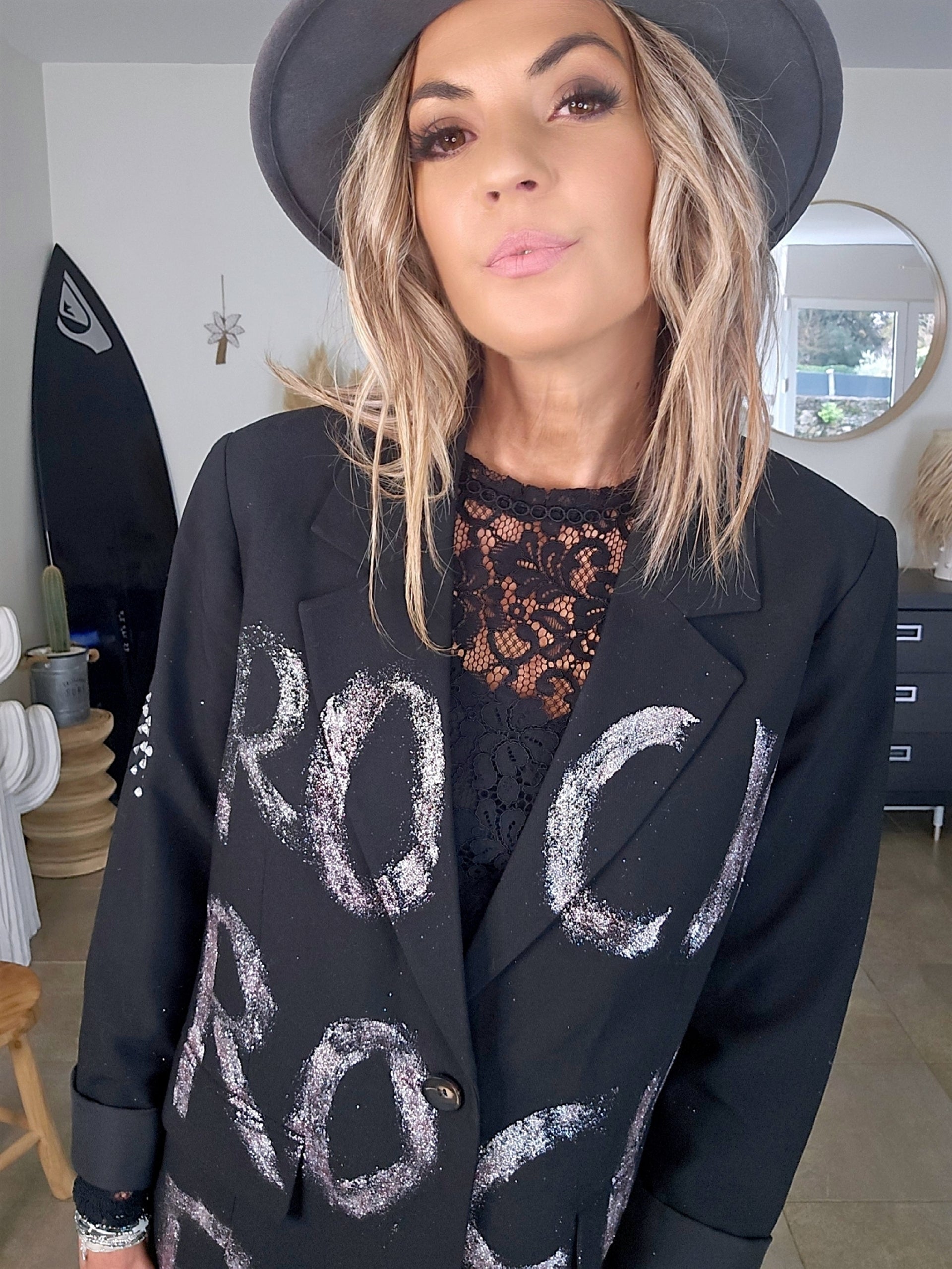 Blazer noir créateur Rock