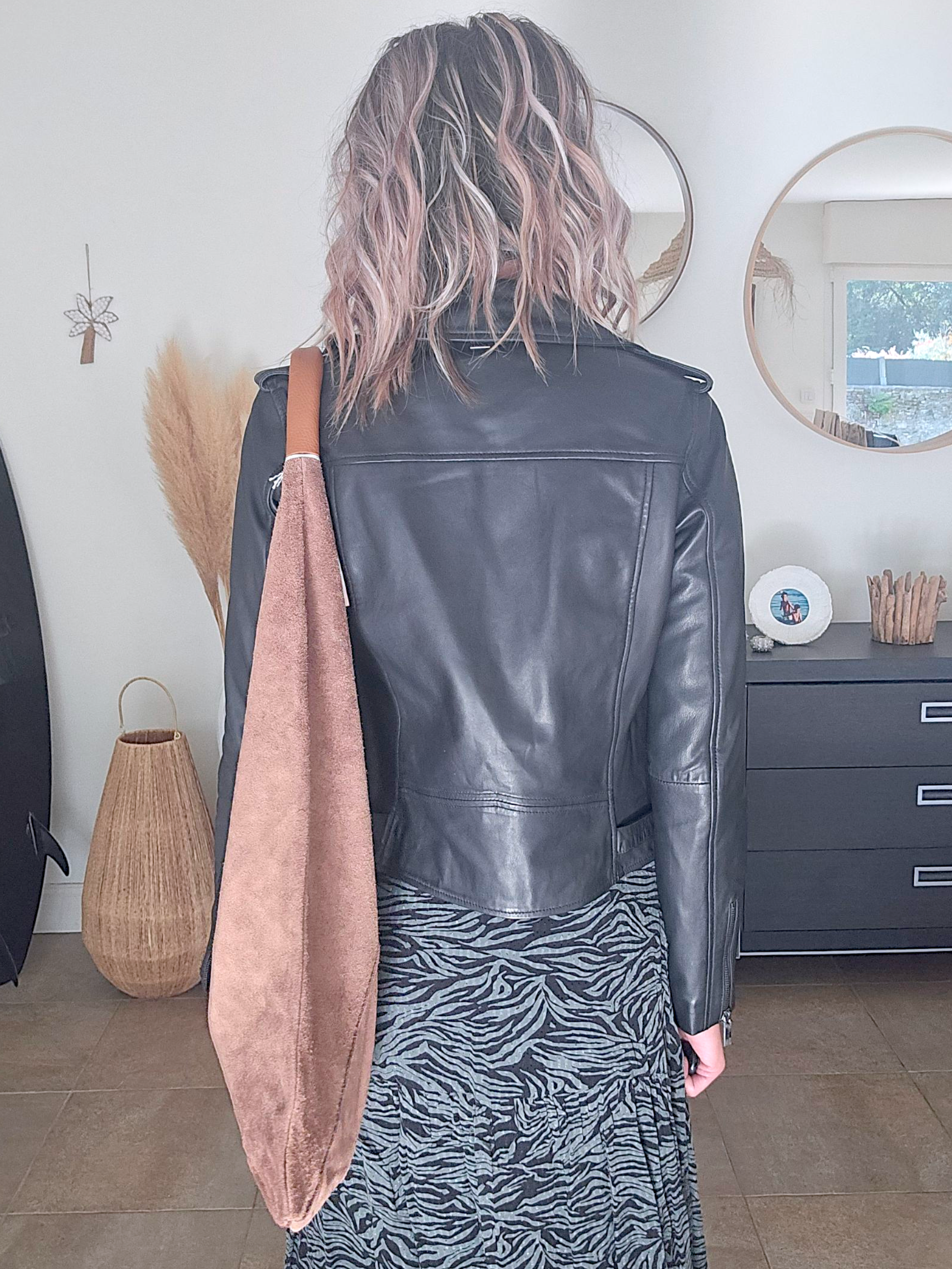 Sac à épaule XL 100% cuir taupe