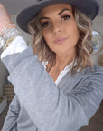 Cardigan gris éclair strass - 𝐌𝐚𝐫𝐢𝐧𝐚𝟒𝟒𝐟𝐚𝐦𝐢𝐥𝐲