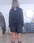 Jupe-short velours et sequins noirs. - 𝐌𝐚𝐫𝐢𝐧𝐚𝟒𝟒𝐟𝐚𝐦𝐢𝐥𝐲