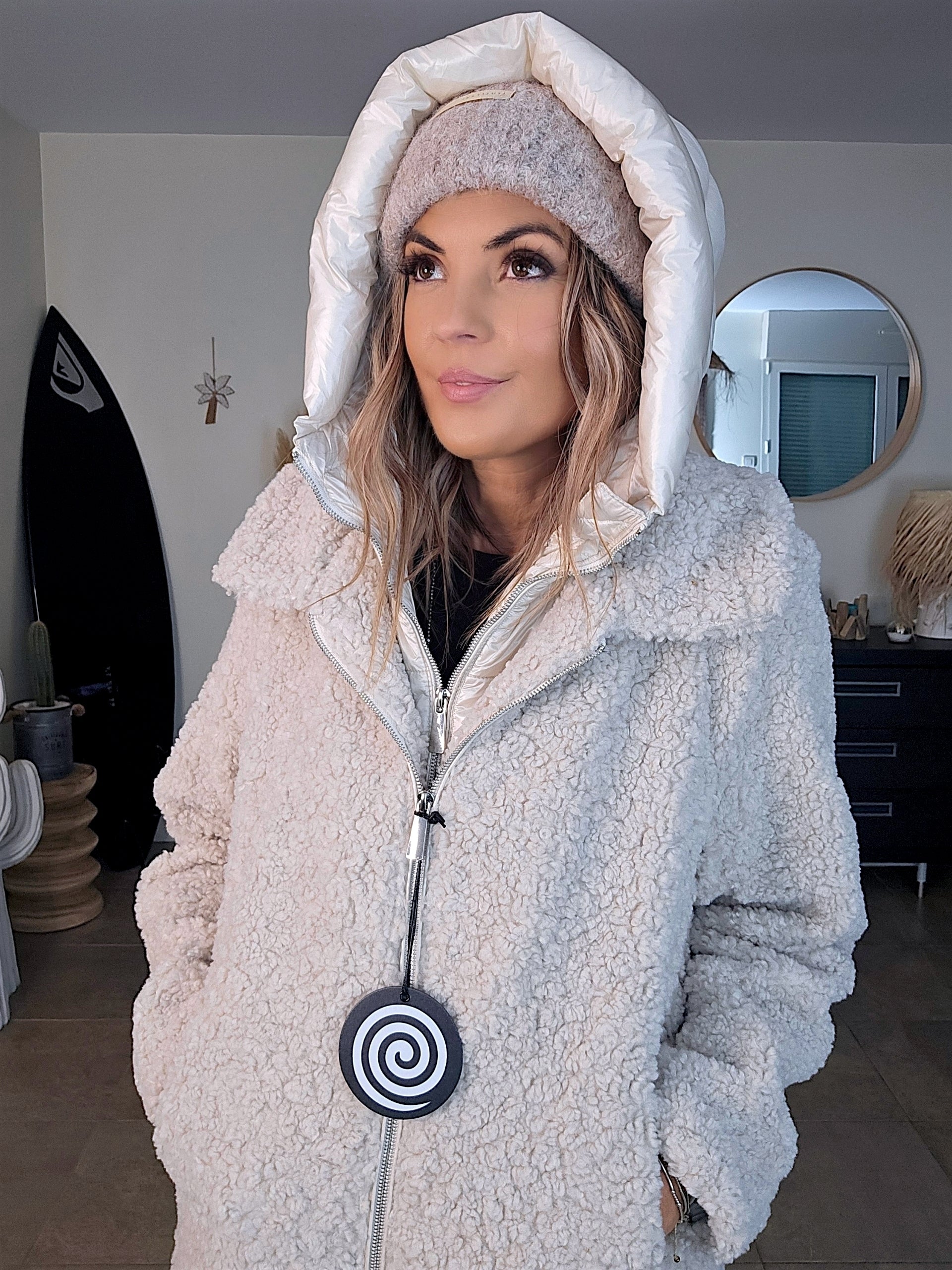 Manteau bouclette beige