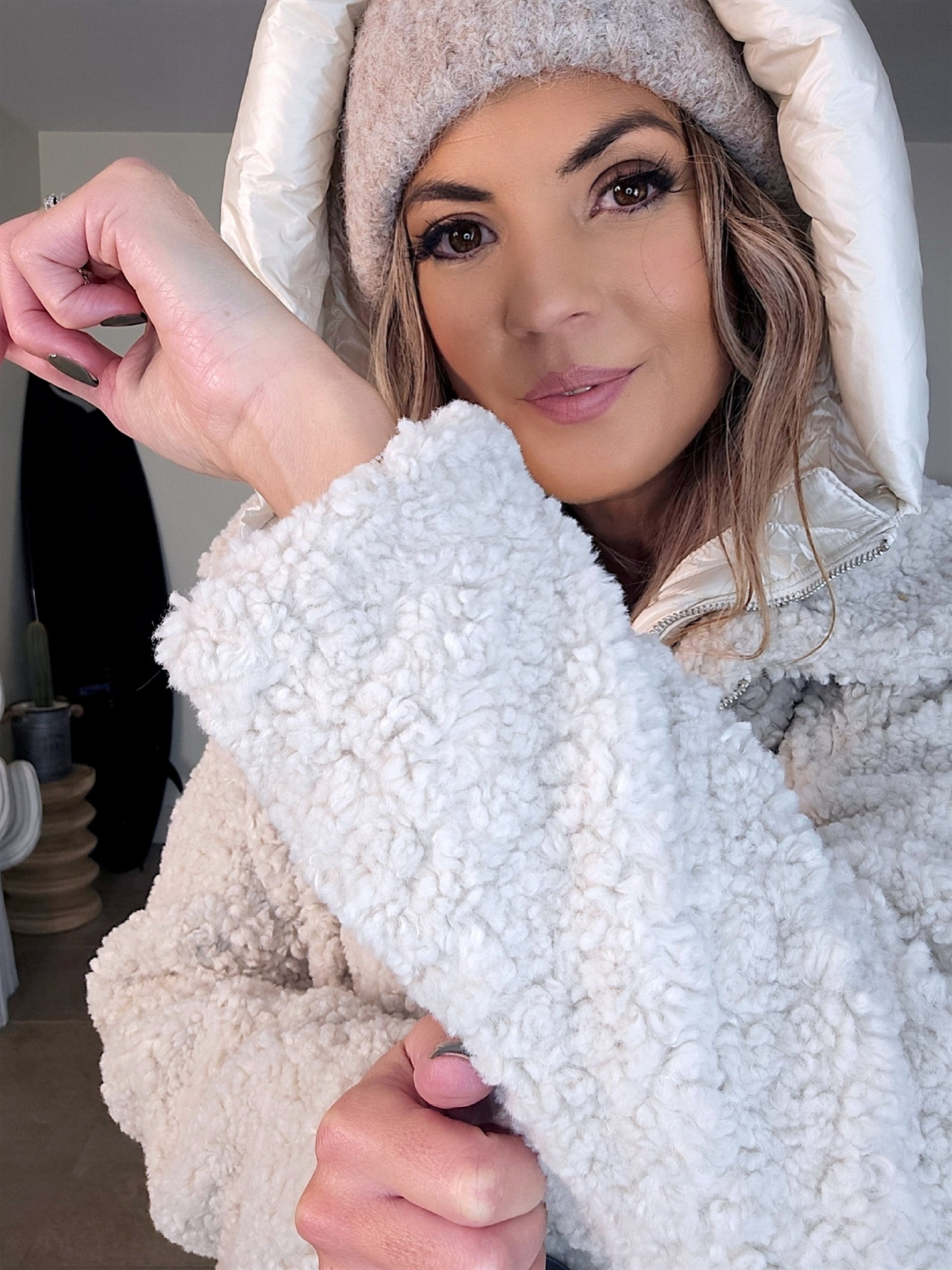 Manteau bouclette beige