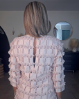 Robe rose plumetis