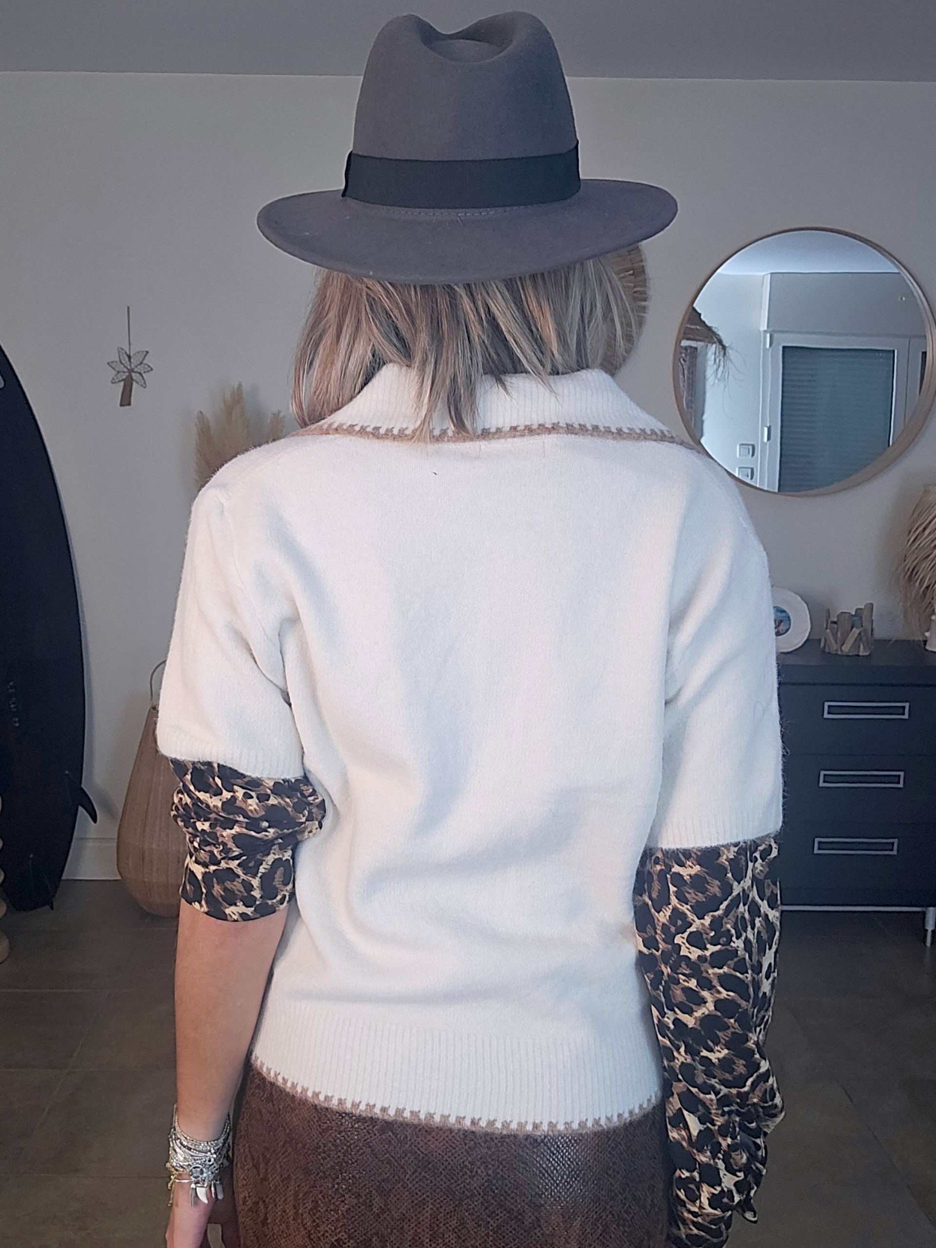 Pull chaud amour léopard