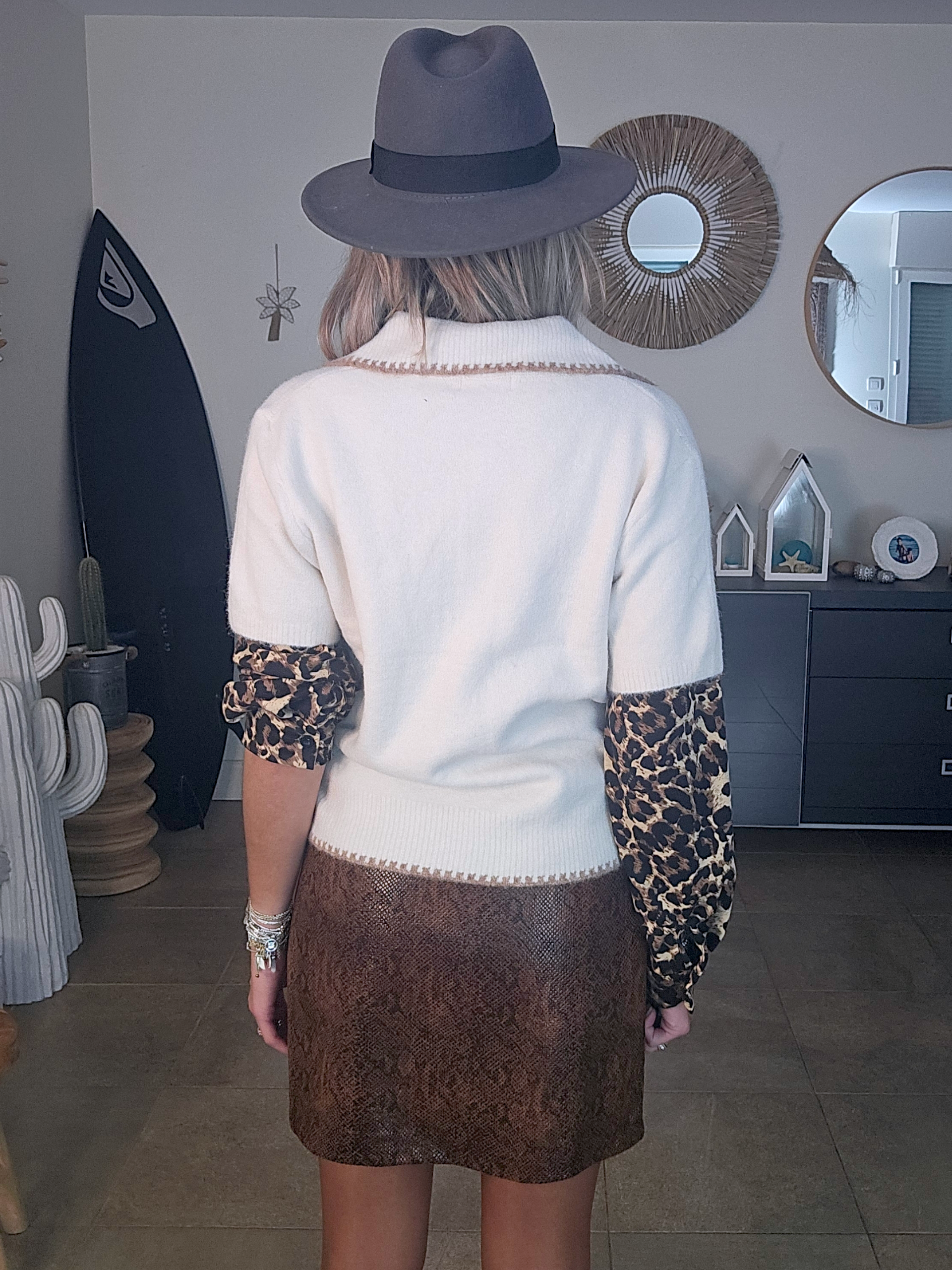 Pull chaud amour léopard