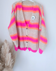 Cardigan doux fluo