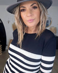 Pull marin noir et blanc