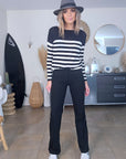 Pantalon chic noir à jambes larges