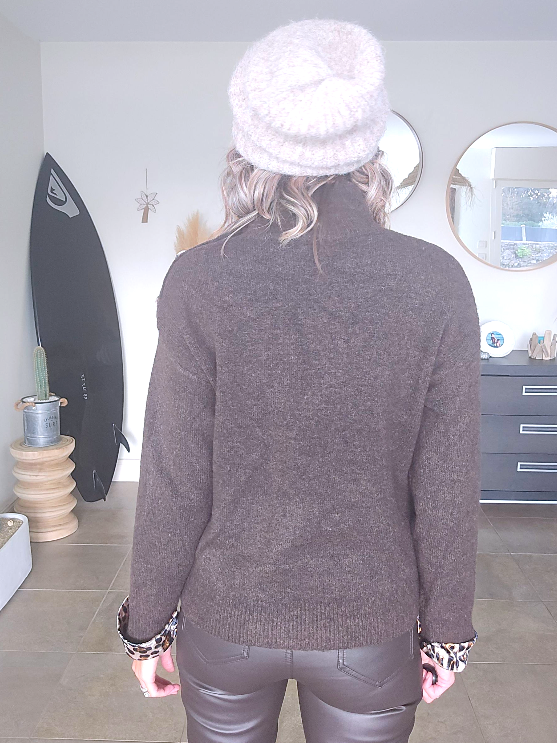 Pull chaud amour léopard