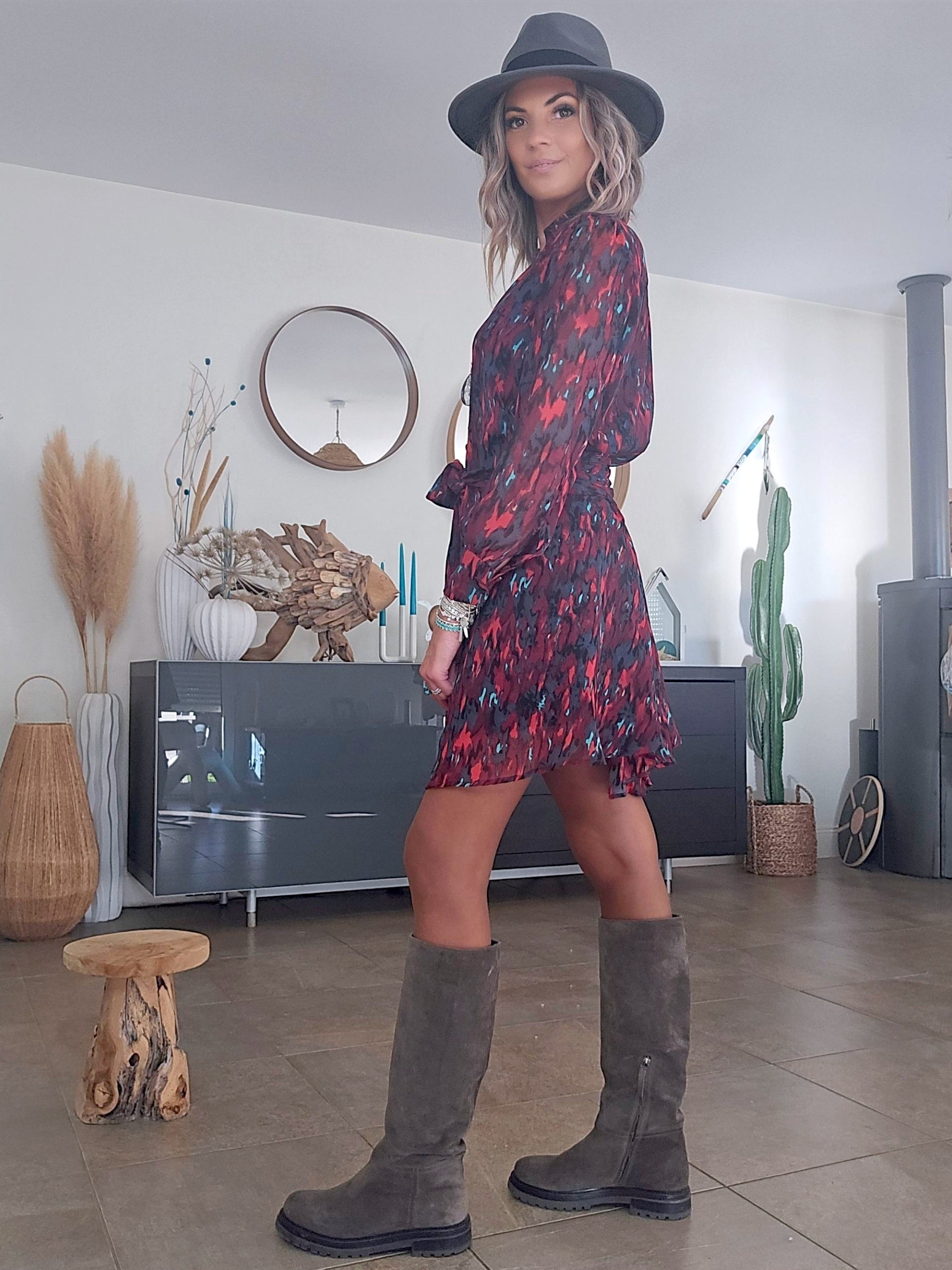 Robe bordeaux camouflage