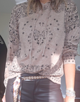 Pull capuche beige marron