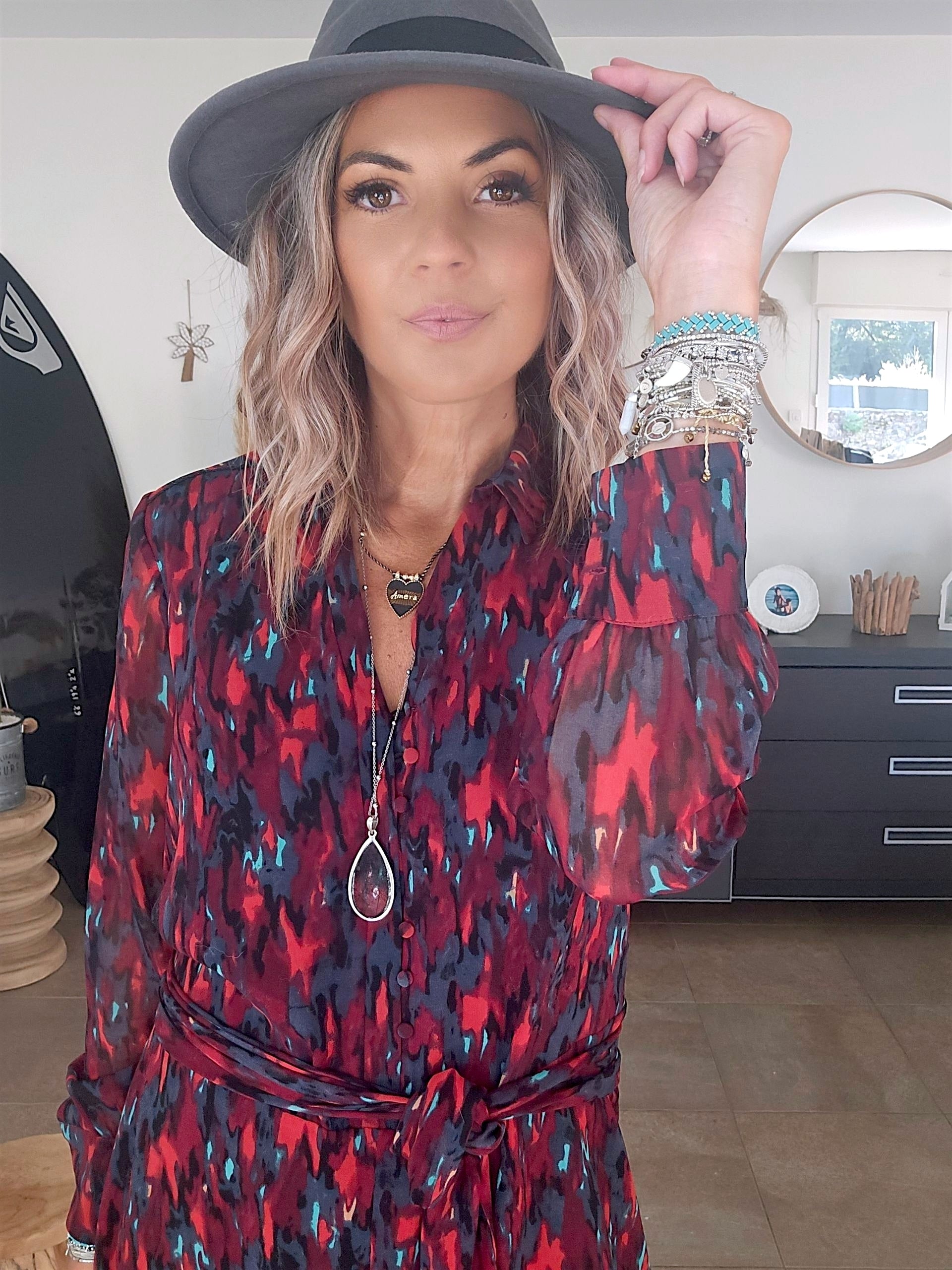 Robe bordeaux camouflage