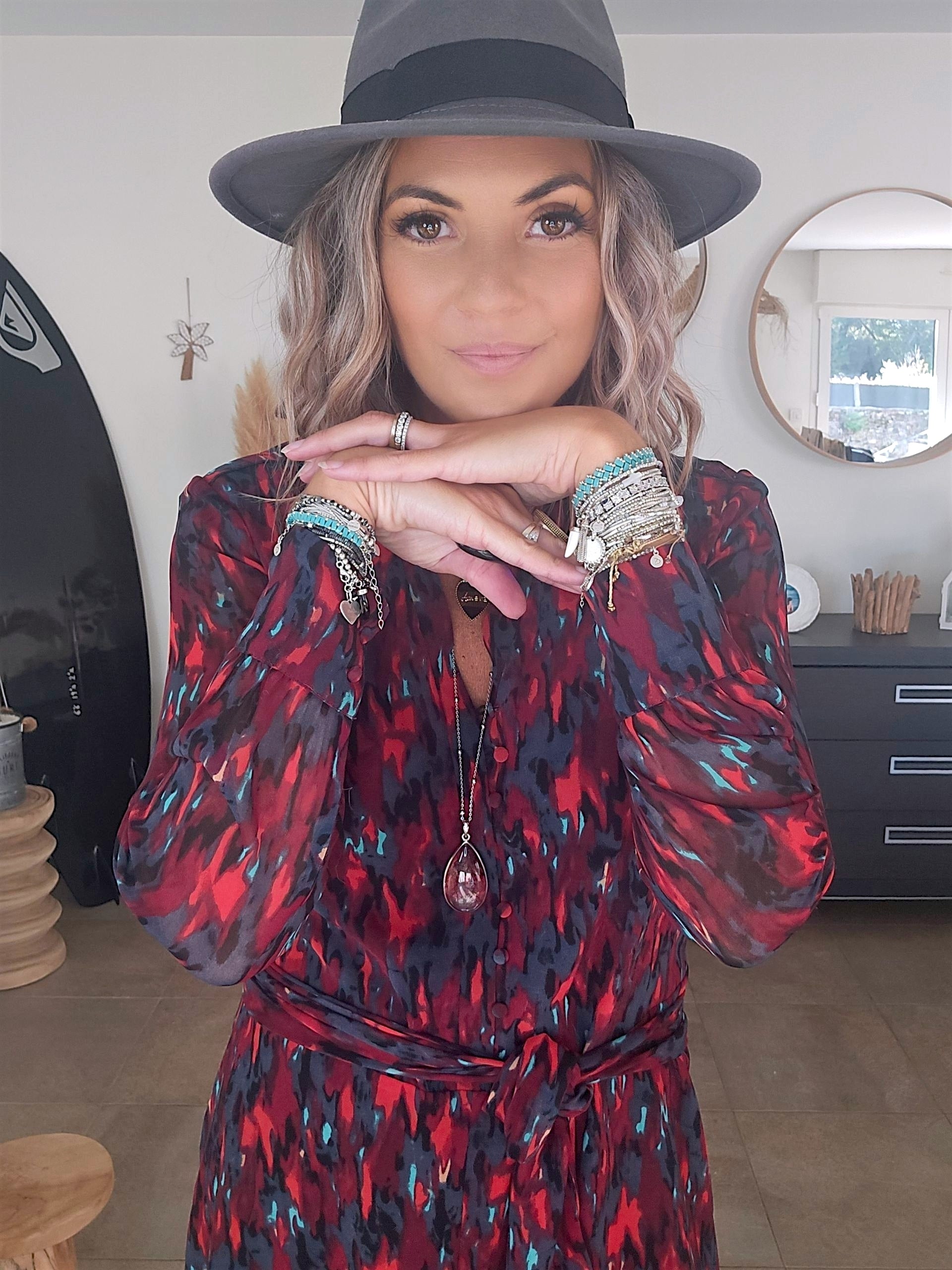 Robe bordeaux camouflage