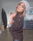 Pull chaud amour léopard