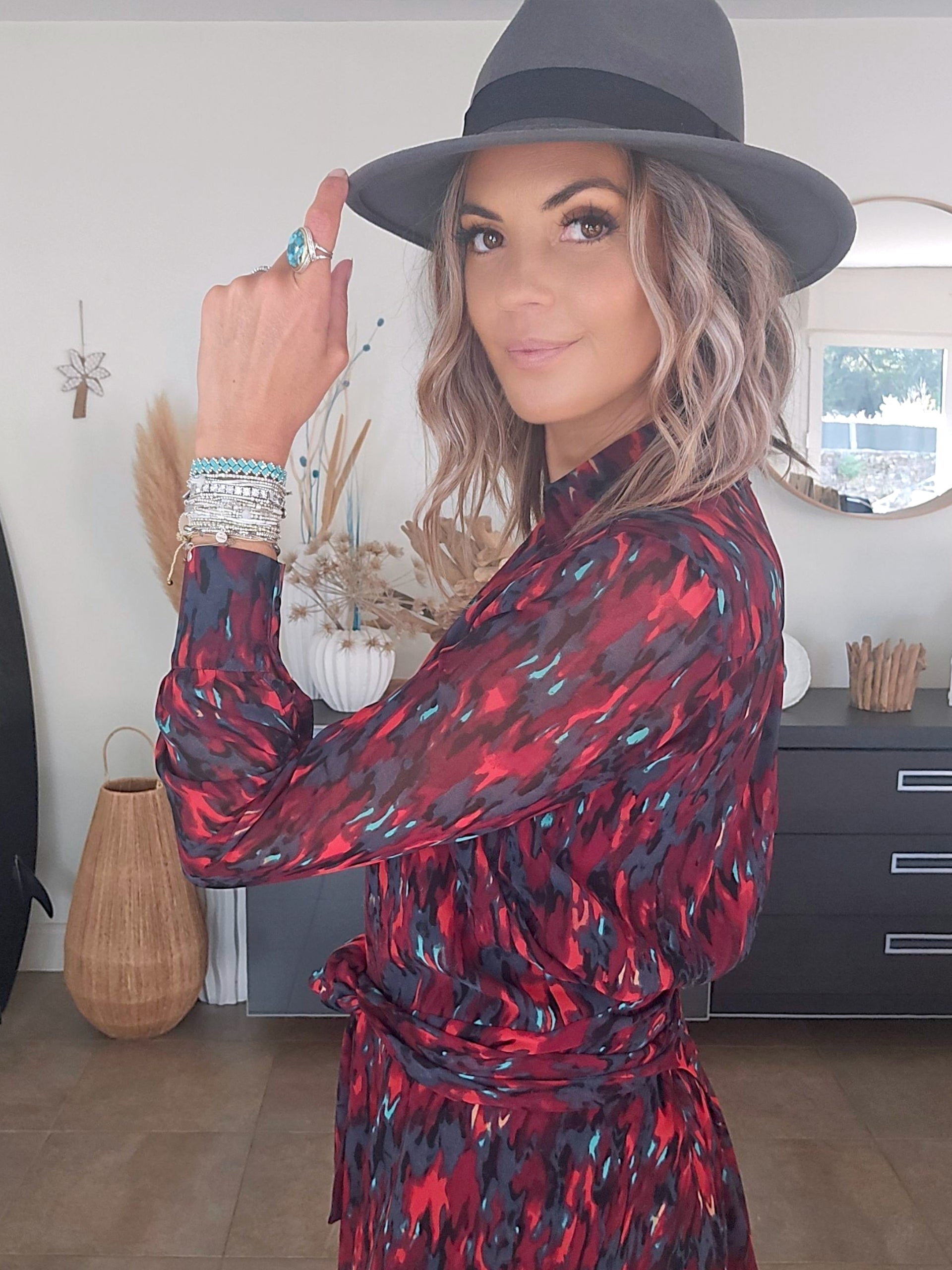 Robe bordeaux camouflage