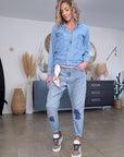 Combinaison en jean boyfriend - 𝐌𝐚𝐫𝐢𝐧𝐚𝟒𝟒𝐟𝐚𝐦𝐢𝐥𝐲