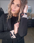 Manteau noir à clous mi-saison - 𝐌𝐚𝐫𝐢𝐧𝐚𝟒𝟒𝐟𝐚𝐦𝐢𝐥𝐲