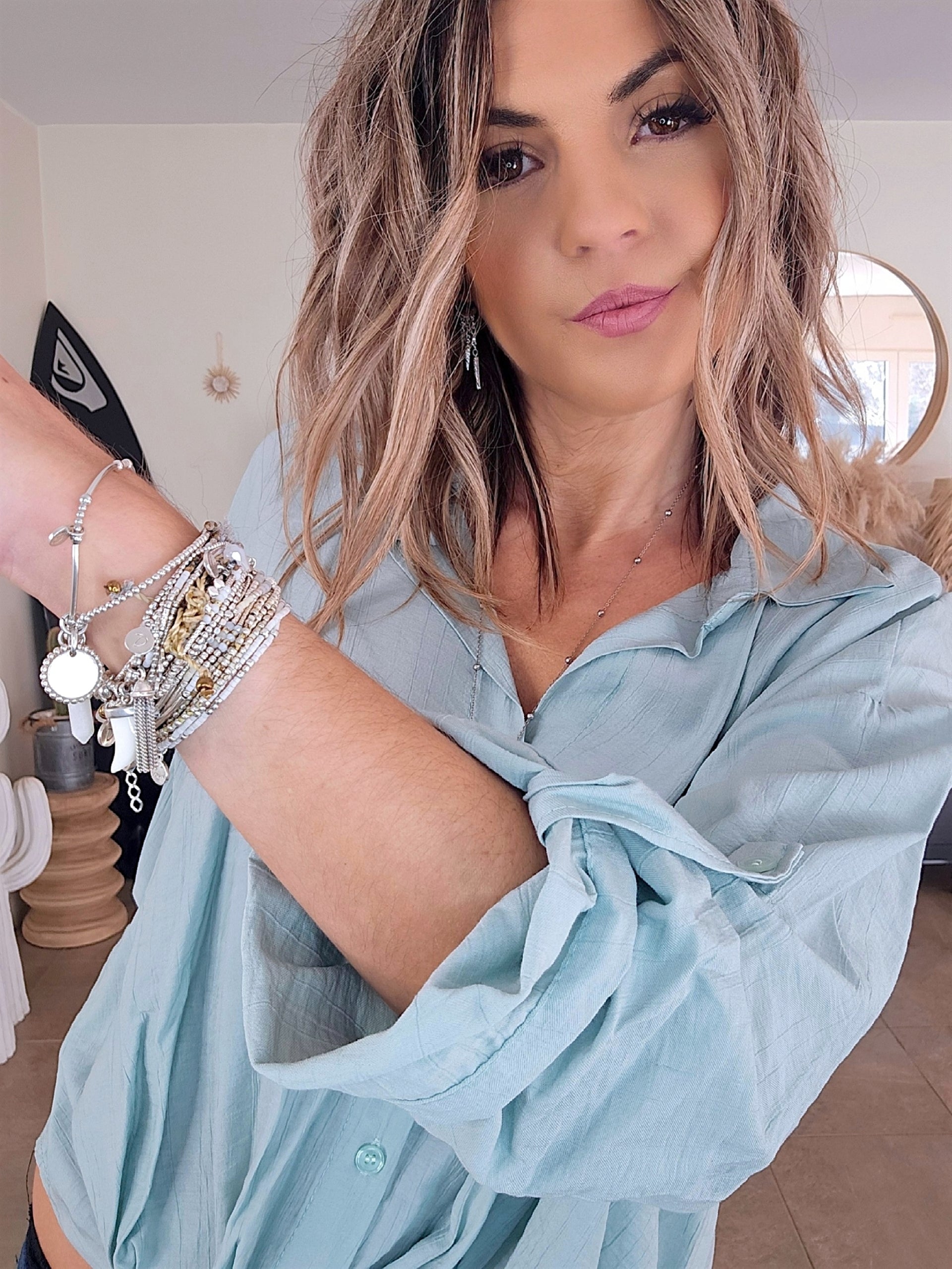 Chemise souple vert d'eau - 𝐌𝐚𝐫𝐢𝐧𝐚𝟒𝟒𝐟𝐚𝐦𝐢𝐥𝐲