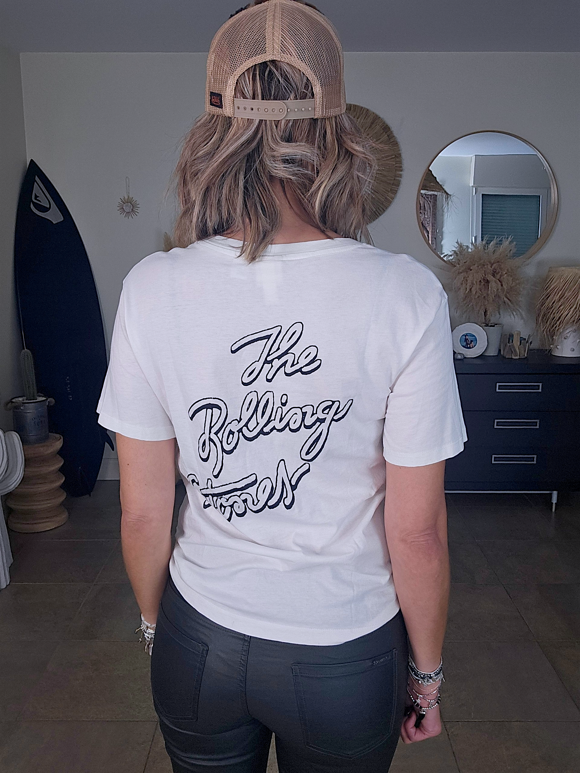 Tee-shirt blanc Rolling Stone - 𝐌𝐚𝐫𝐢𝐧𝐚𝟒𝟒𝐟𝐚𝐦𝐢𝐥𝐲
