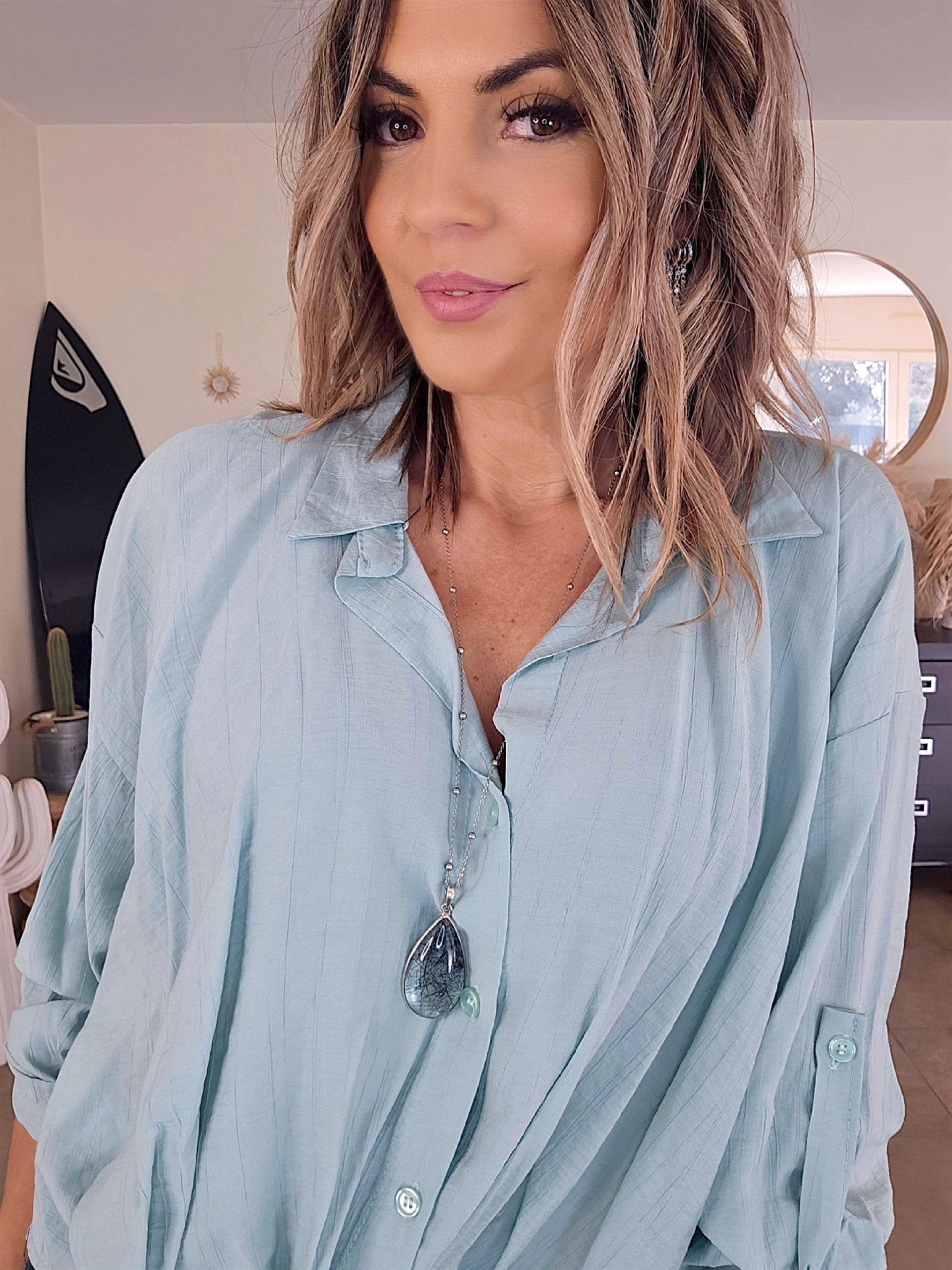 Chemise souple vert d'eau - 𝐌𝐚𝐫𝐢𝐧𝐚𝟒𝟒𝐟𝐚𝐦𝐢𝐥𝐲