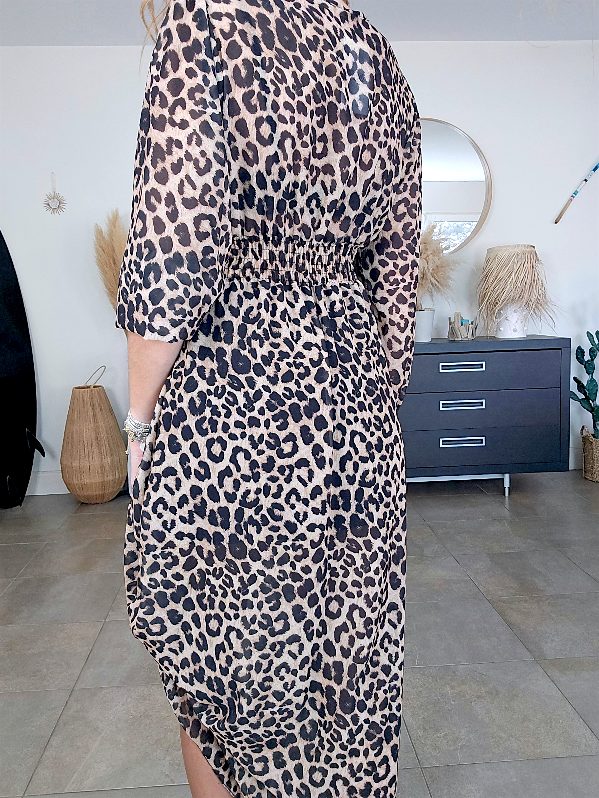 Robe 7/8è  imprimé léopard - 𝐌𝐚𝐫𝐢𝐧𝐚𝟒𝟒𝐟𝐚𝐦𝐢𝐥𝐲