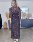 Robe 7/8è à imprimé léopard noir et marron - 𝐌𝐚𝐫𝐢𝐧𝐚𝟒𝟒𝐟𝐚𝐦𝐢𝐥𝐲