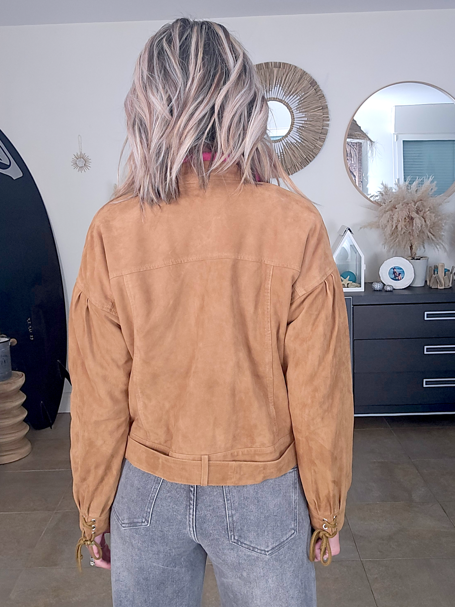 Blouson 100% cuir daim tabac - 𝐌𝐚𝐫𝐢𝐧𝐚𝟒𝟒𝐟𝐚𝐦𝐢𝐥𝐲
