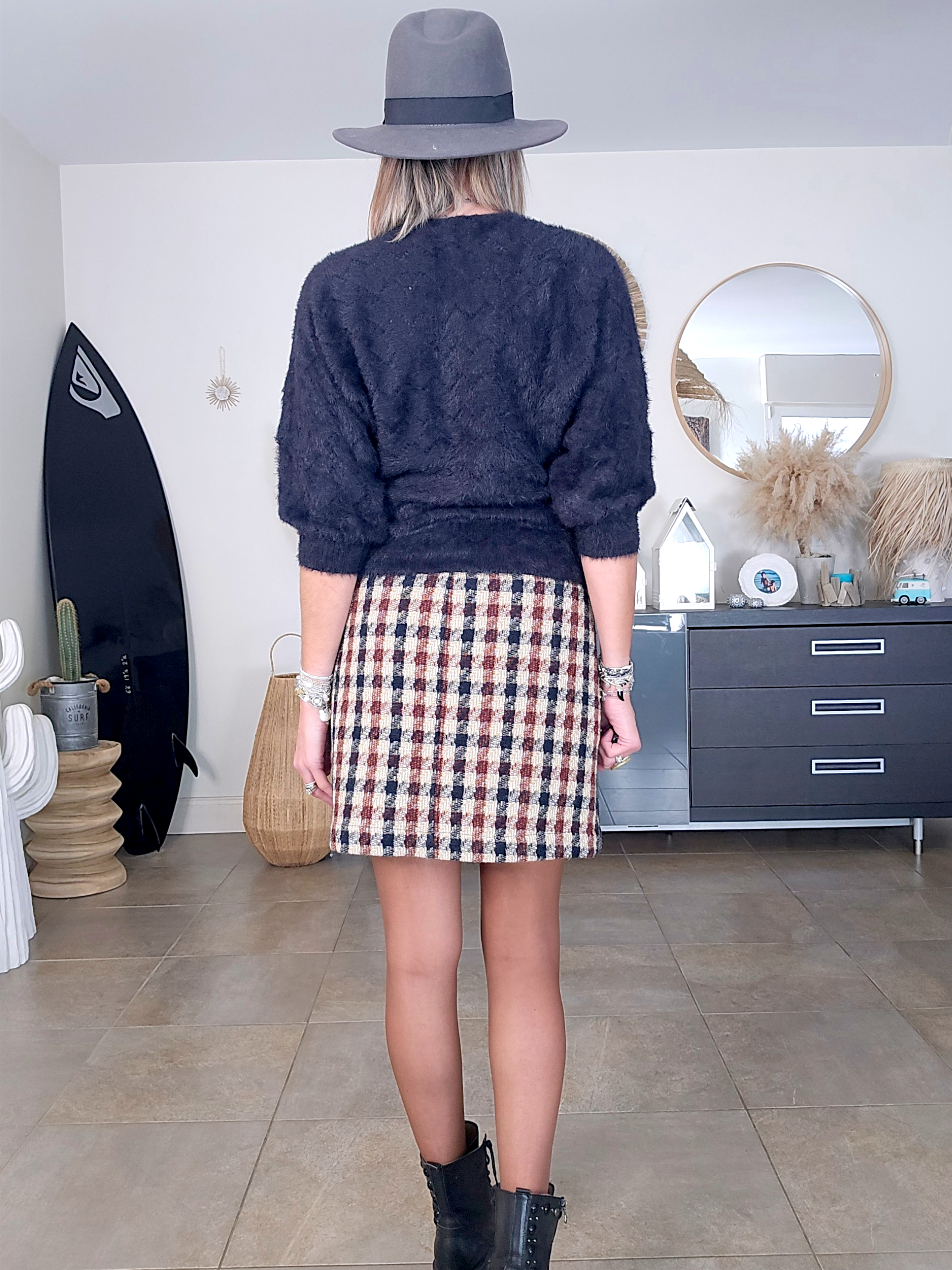 Jupe tweed à imprimé à carreaux - 𝐌𝐚𝐫𝐢𝐧𝐚𝟒𝟒𝐟𝐚𝐦𝐢𝐥𝐲