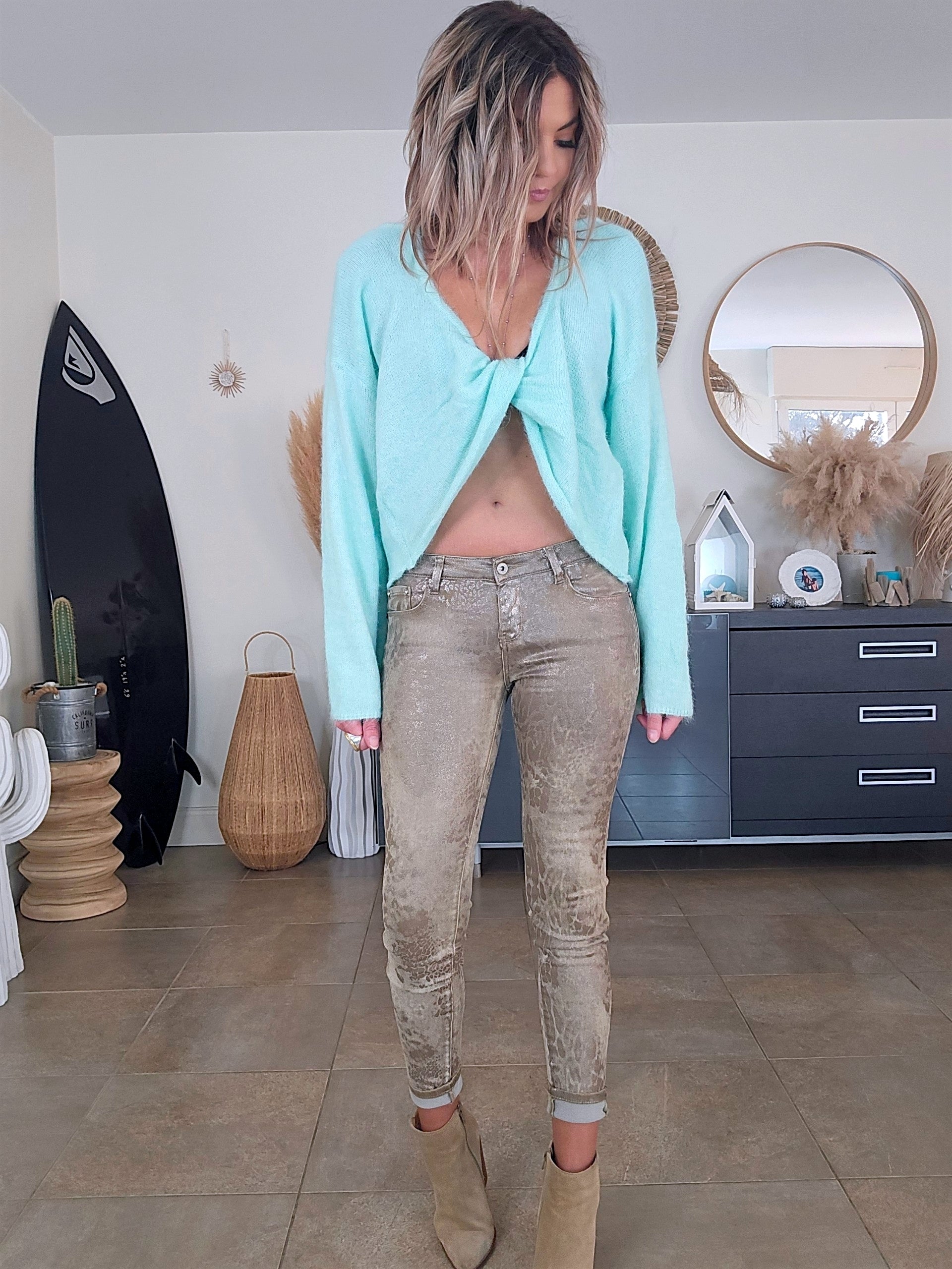 Pull double sens vert d'eau menthe - 𝐌𝐚𝐫𝐢𝐧𝐚𝟒𝟒𝐟𝐚𝐦𝐢𝐥𝐲