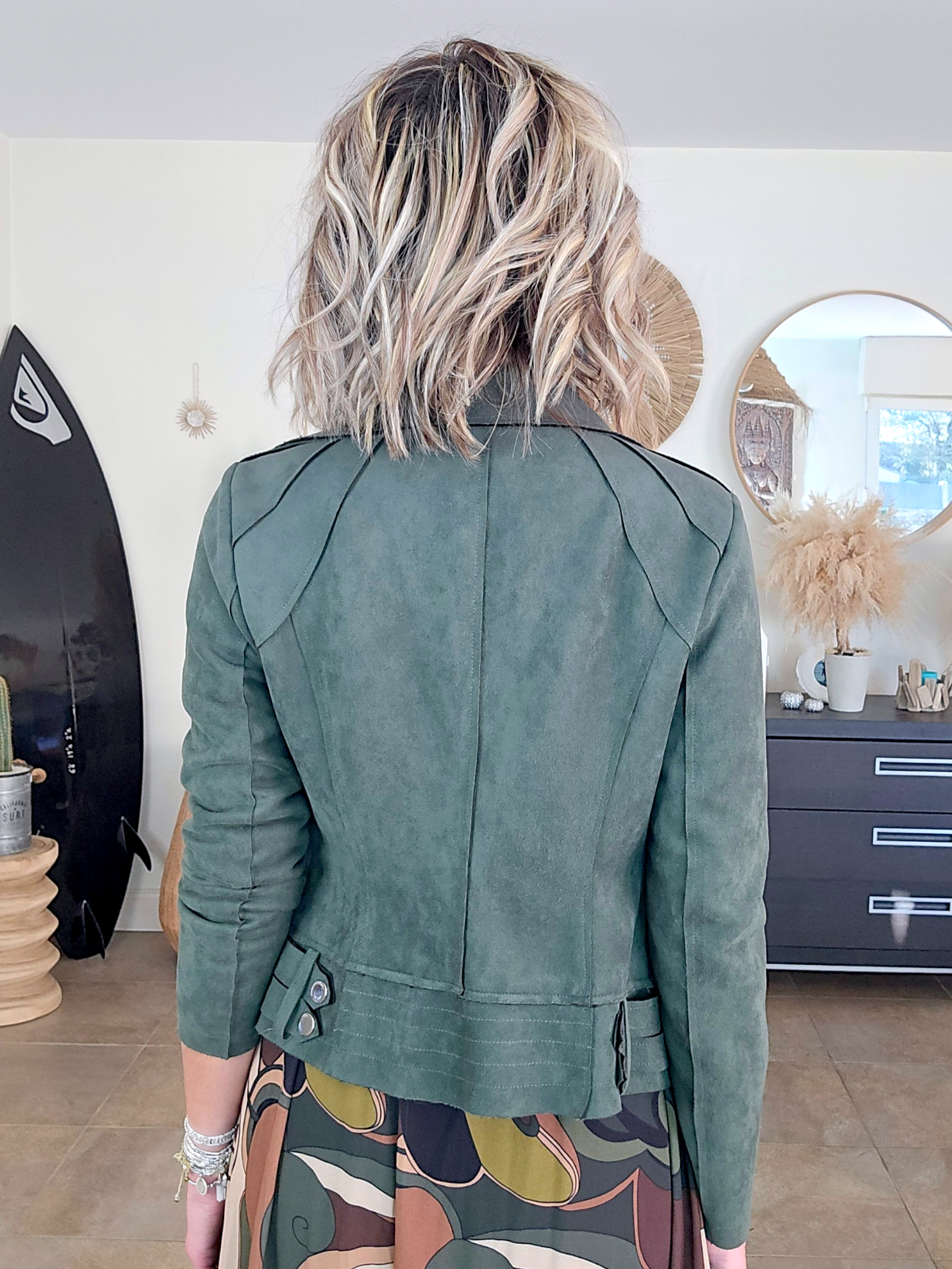 Perfecto suédine kaki vert - 𝐌𝐚𝐫𝐢𝐧𝐚𝟒𝟒𝐟𝐚𝐦𝐢𝐥𝐲