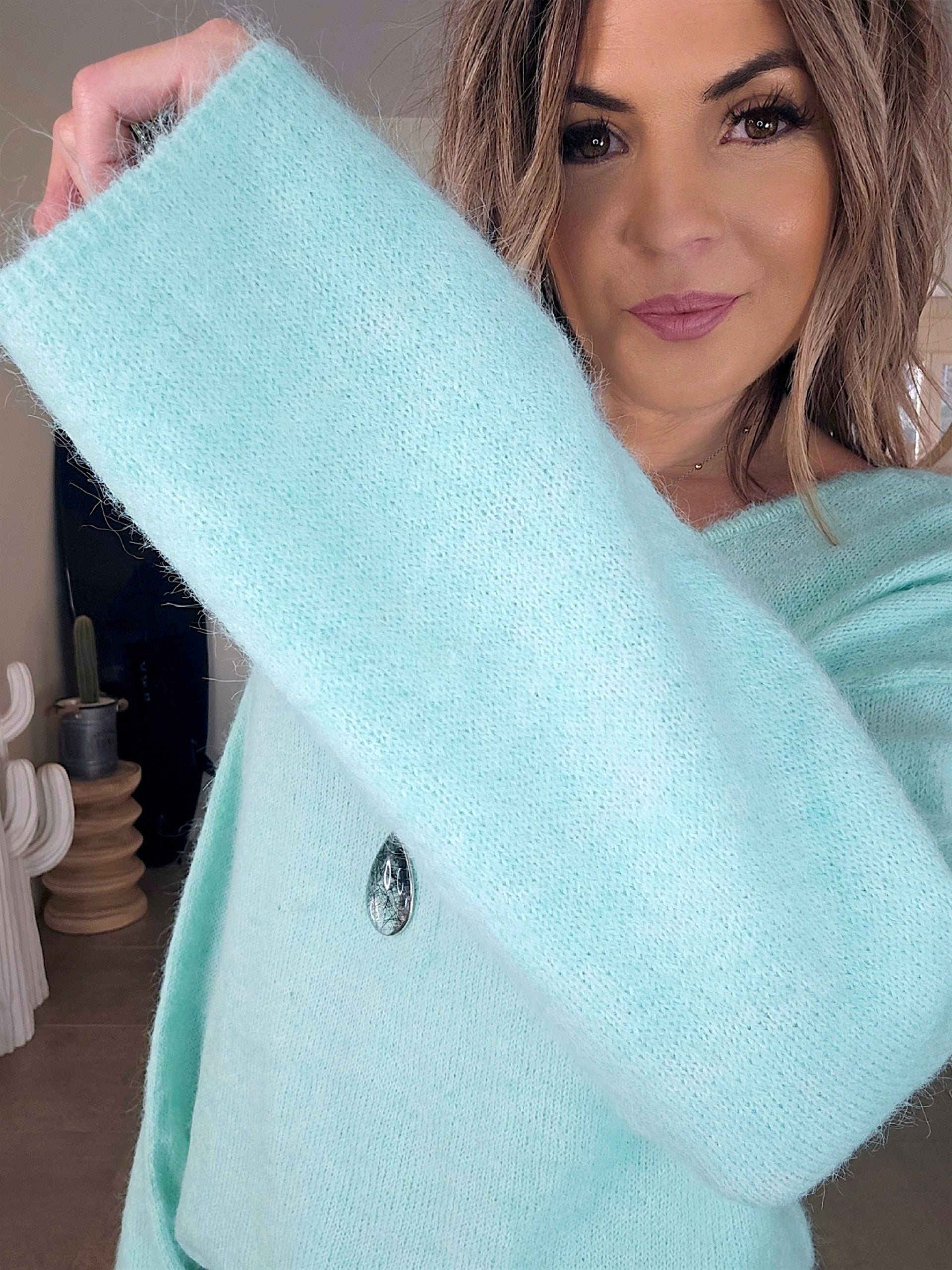 Pull double sens vert d'eau menthe - 𝐌𝐚𝐫𝐢𝐧𝐚𝟒𝟒𝐟𝐚𝐦𝐢𝐥𝐲