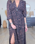 Robe 7/8è à imprimé léopard noir et marron - 𝐌𝐚𝐫𝐢𝐧𝐚𝟒𝟒𝐟𝐚𝐦𝐢𝐥𝐲