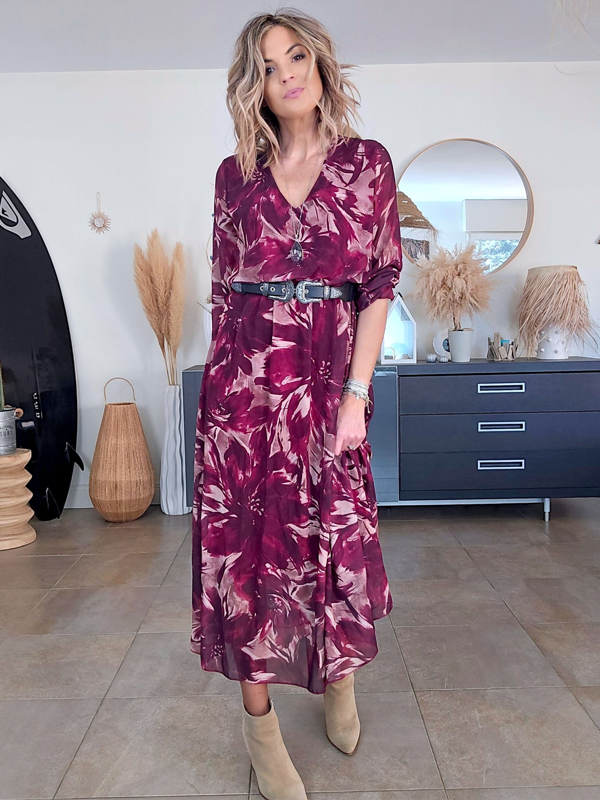 Robe 7/8è aubergine - 𝐌𝐚𝐫𝐢𝐧𝐚𝟒𝟒𝐟𝐚𝐦𝐢𝐥𝐲