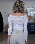 Haut blanc à dentelle - 𝐌𝐚𝐫𝐢𝐧𝐚𝟒𝟒𝐟𝐚𝐦𝐢𝐥𝐲