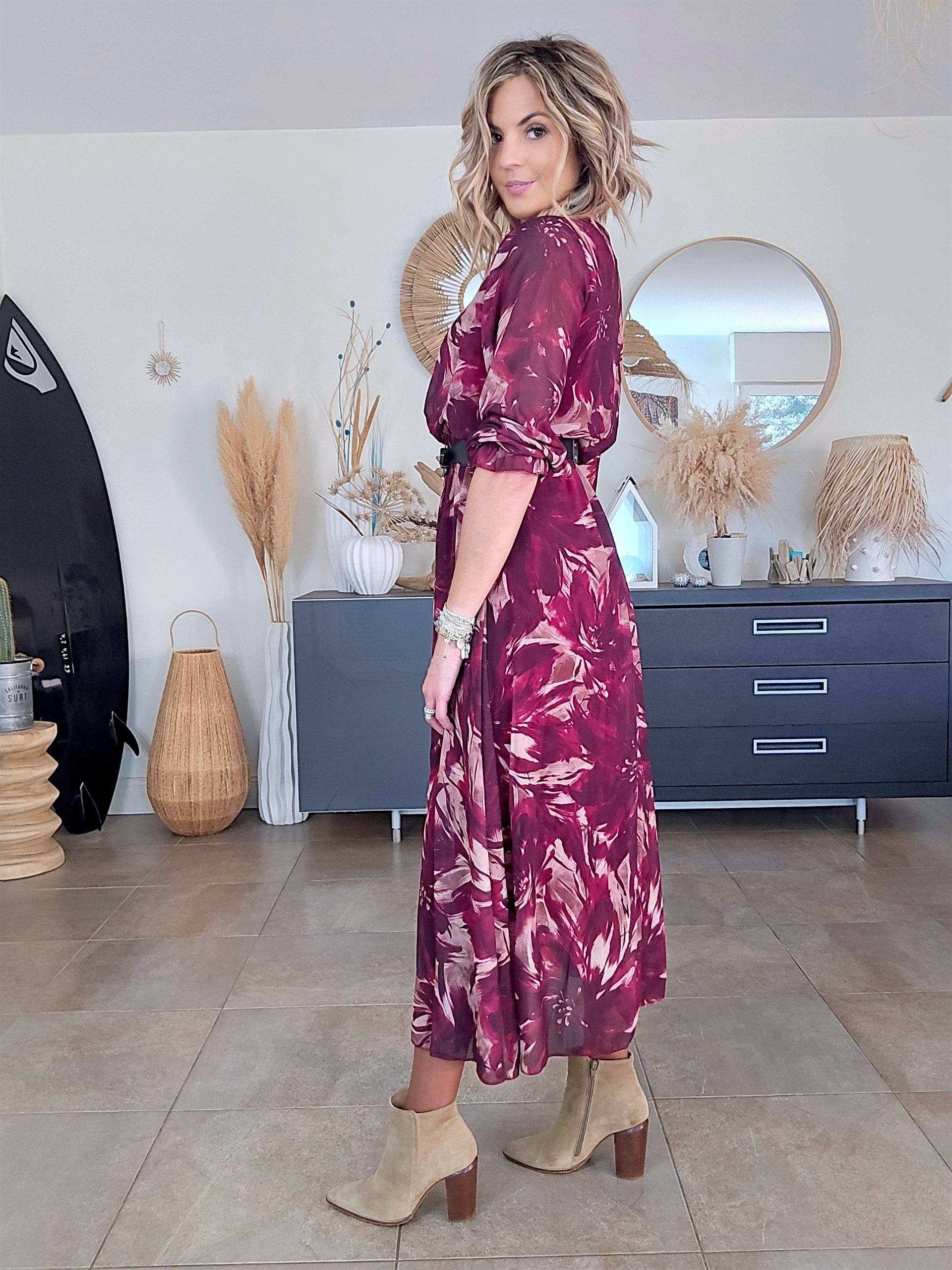 Robe 7/8è aubergine - 𝐌𝐚𝐫𝐢𝐧𝐚𝟒𝟒𝐟𝐚𝐦𝐢𝐥𝐲