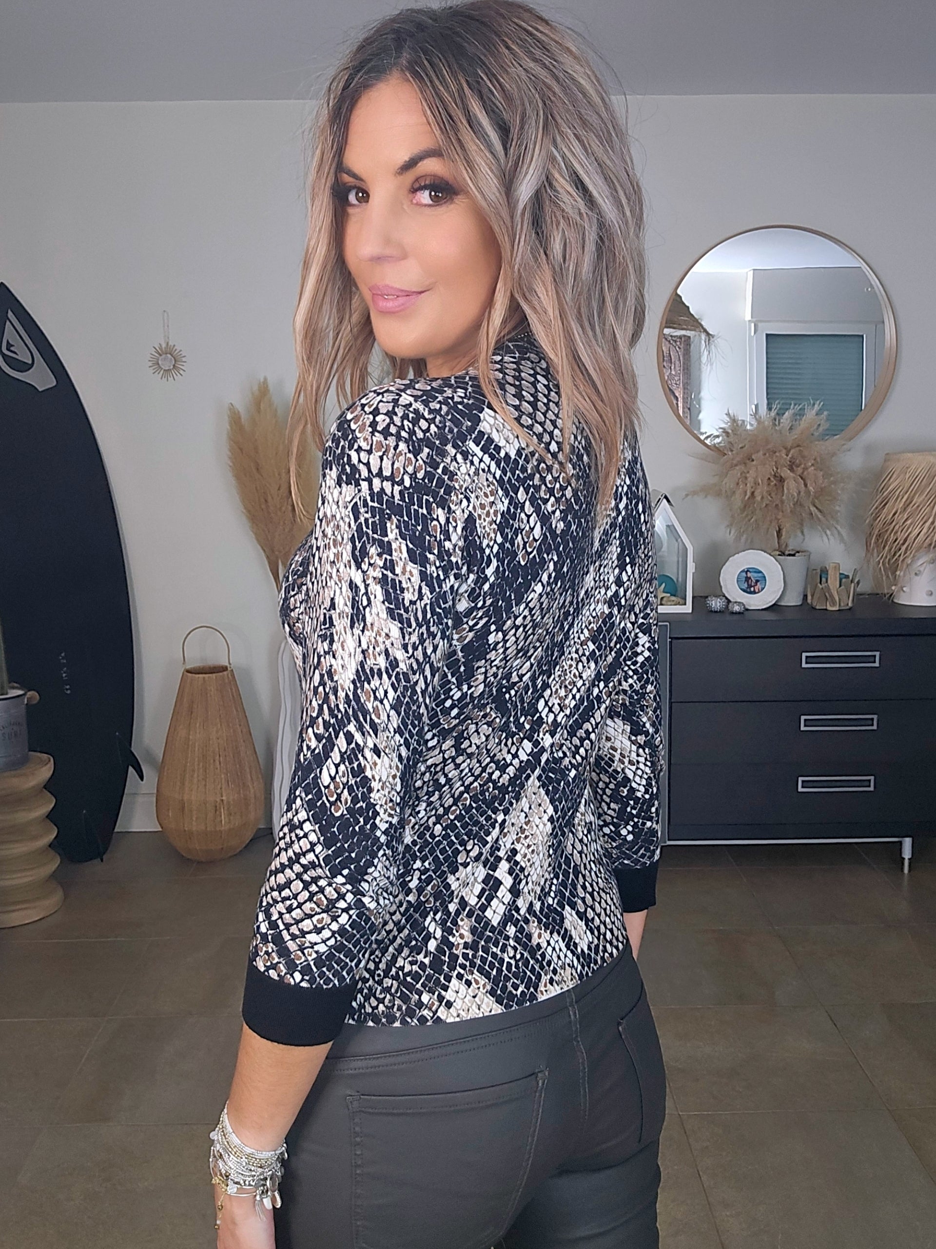 Cardigan imprimé python