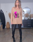 Pull tunique beige girl power - 𝐌𝐚𝐫𝐢𝐧𝐚𝟒𝟒𝐟𝐚𝐦𝐢𝐥𝐲