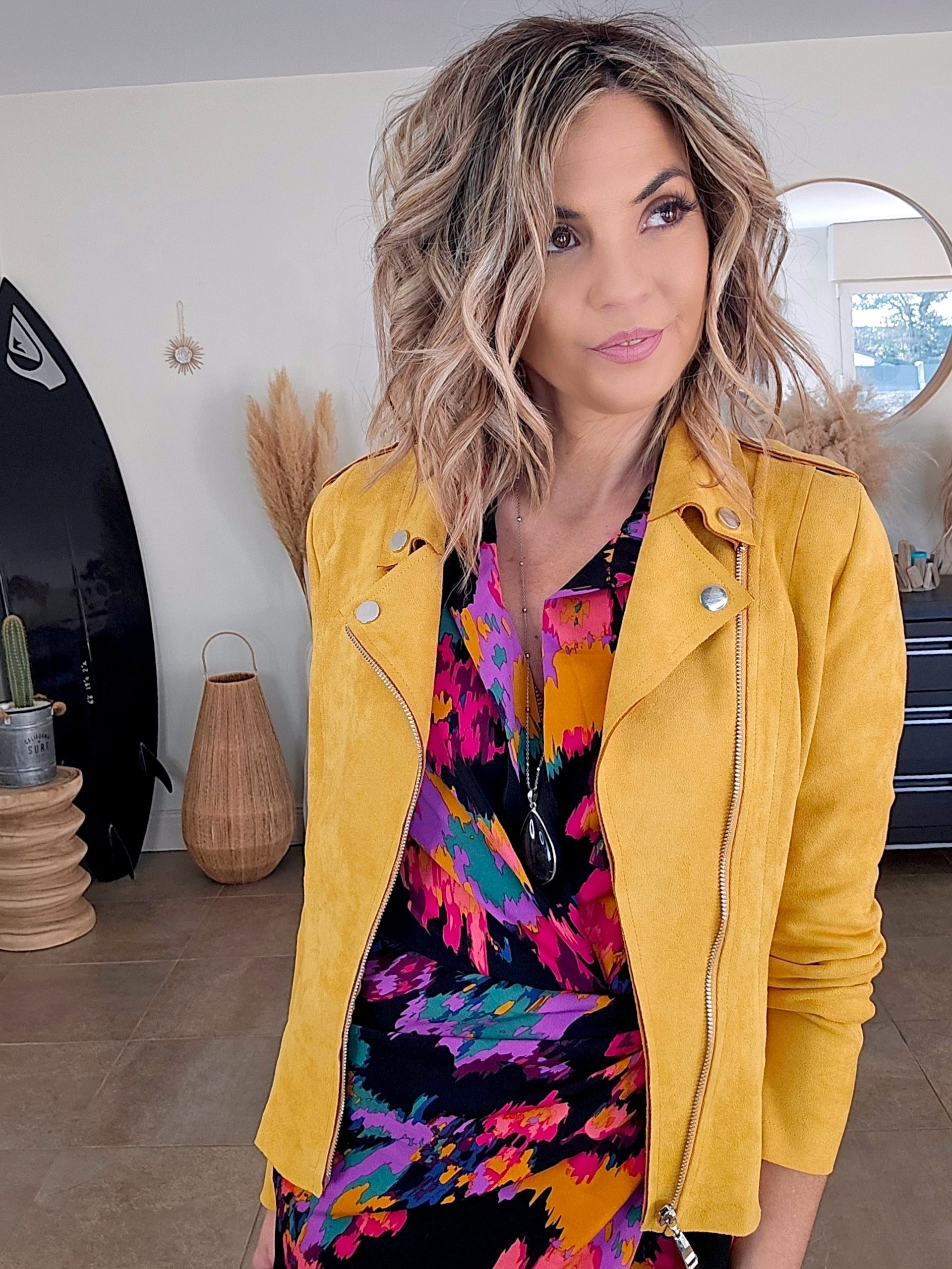 Perfecto suédine jaune - 𝐌𝐚𝐫𝐢𝐧𝐚𝟒𝟒𝐟𝐚𝐦𝐢𝐥𝐲