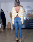 Pull rayé jaune double sens - 𝐌𝐚𝐫𝐢𝐧𝐚𝟒𝟒𝐟𝐚𝐦𝐢𝐥𝐲
