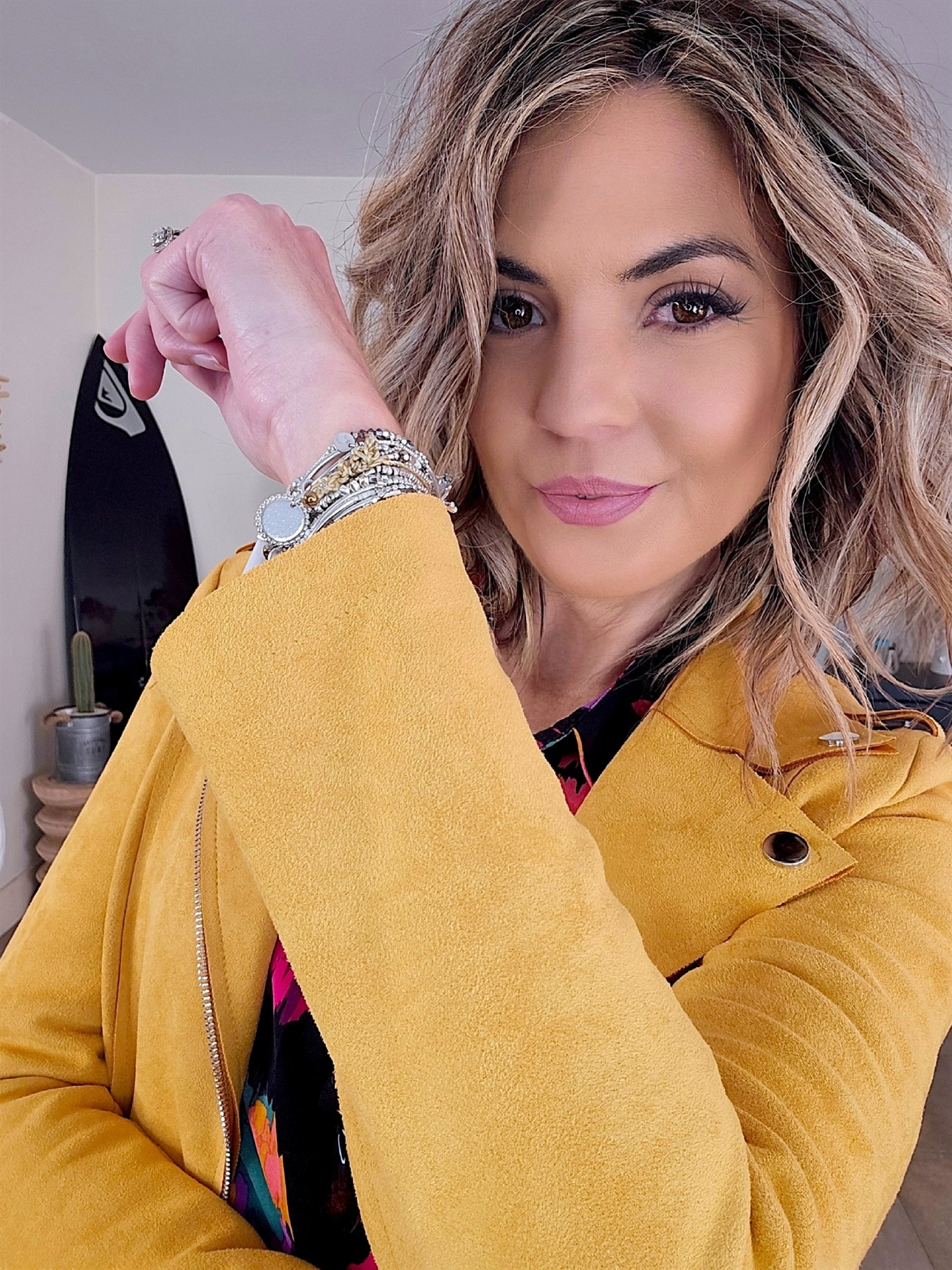 Perfecto suédine jaune - 𝐌𝐚𝐫𝐢𝐧𝐚𝟒𝟒𝐟𝐚𝐦𝐢𝐥𝐲