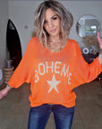 Pull orange fluo bohème - 𝐌𝐚𝐫𝐢𝐧𝐚𝟒𝟒𝐟𝐚𝐦𝐢𝐥𝐲
