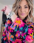 Robe noire à imprimé fleuri lumineux - 𝐌𝐚𝐫𝐢𝐧𝐚𝟒𝟒𝐟𝐚𝐦𝐢𝐥𝐲