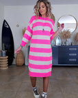 Robe pull rayé rose fluo - 𝐌𝐚𝐫𝐢𝐧𝐚𝟒𝟒𝐟𝐚𝐦𝐢𝐥𝐲
